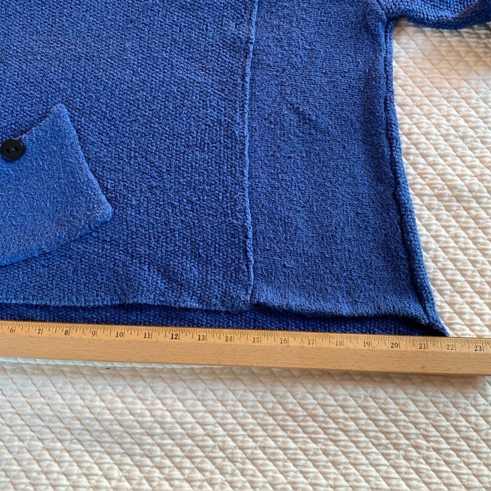 Habitat Knit Sweater Women Small Cotton  Artsy Lagenlook Textured Pocket Hi-Low - Picture 6 of 10